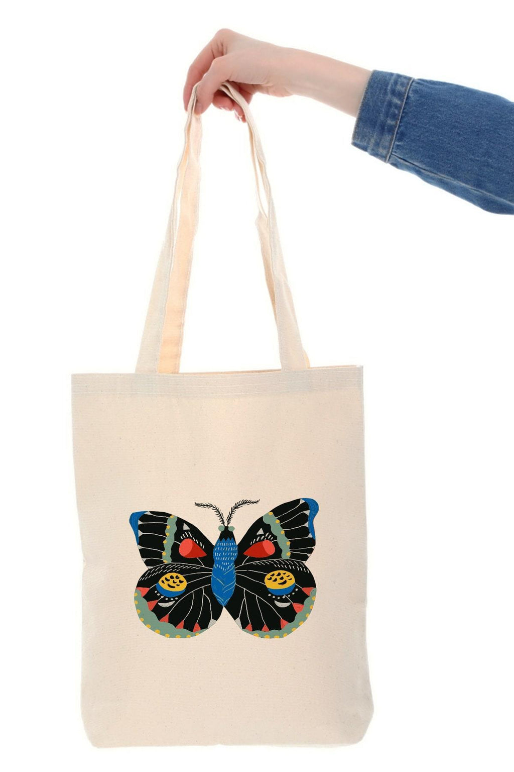Kanvas Butterfly Baskılı Bez Çanta