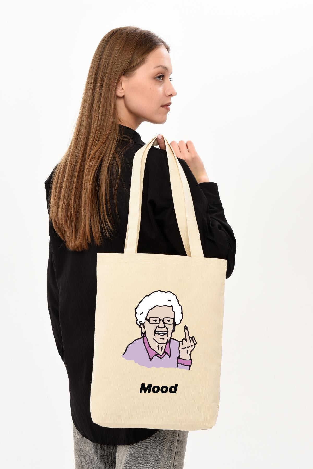 Kanvas Büyükanne Mood Bez Çanta C0509