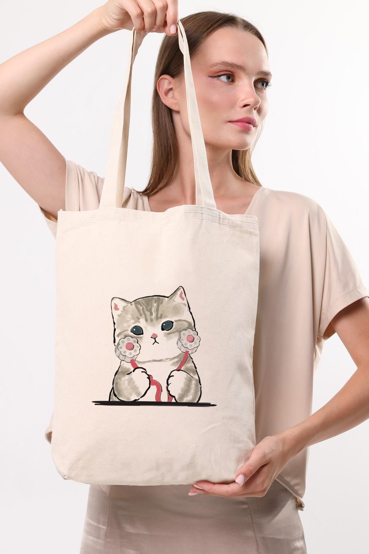 Kanvas Doktor Kedi Bez Çanta C1613