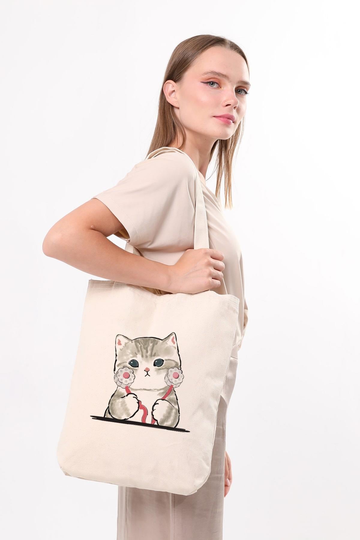 Kanvas Doktor Kedi Bez Çanta C1613