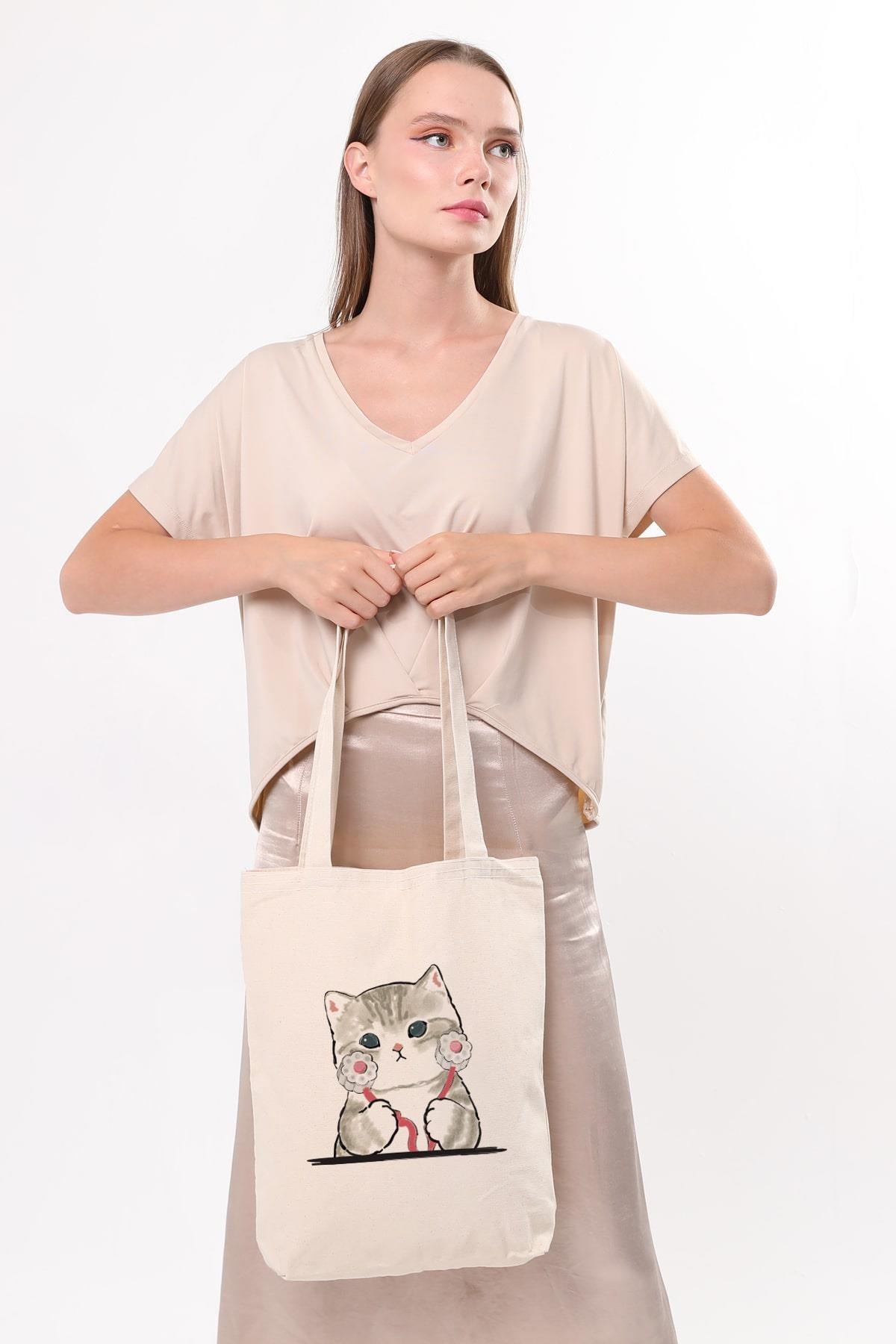 Kanvas Doktor Kedi Bez Çanta C1613