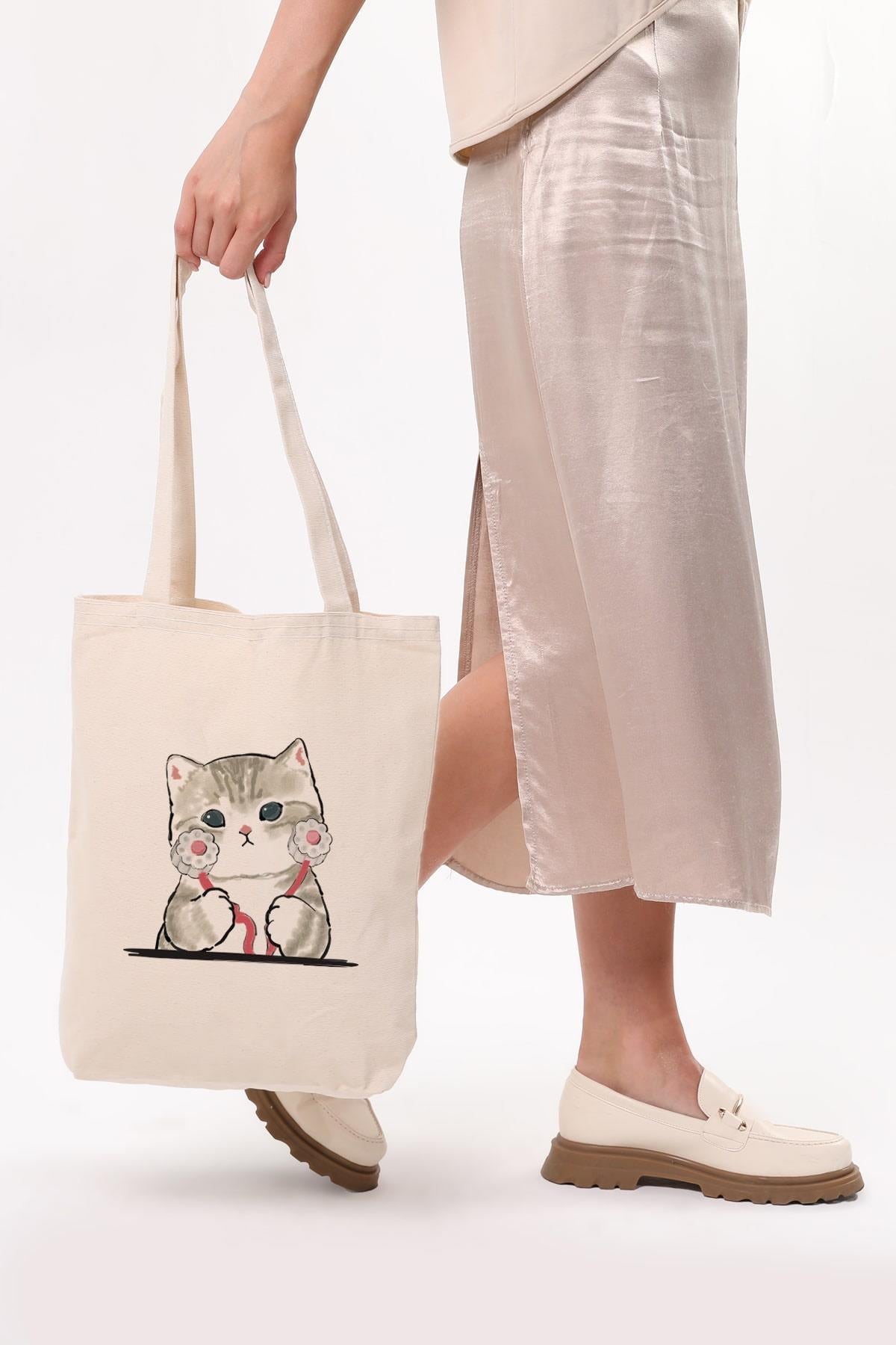 Kanvas Doktor Kedi Bez Çanta C1613