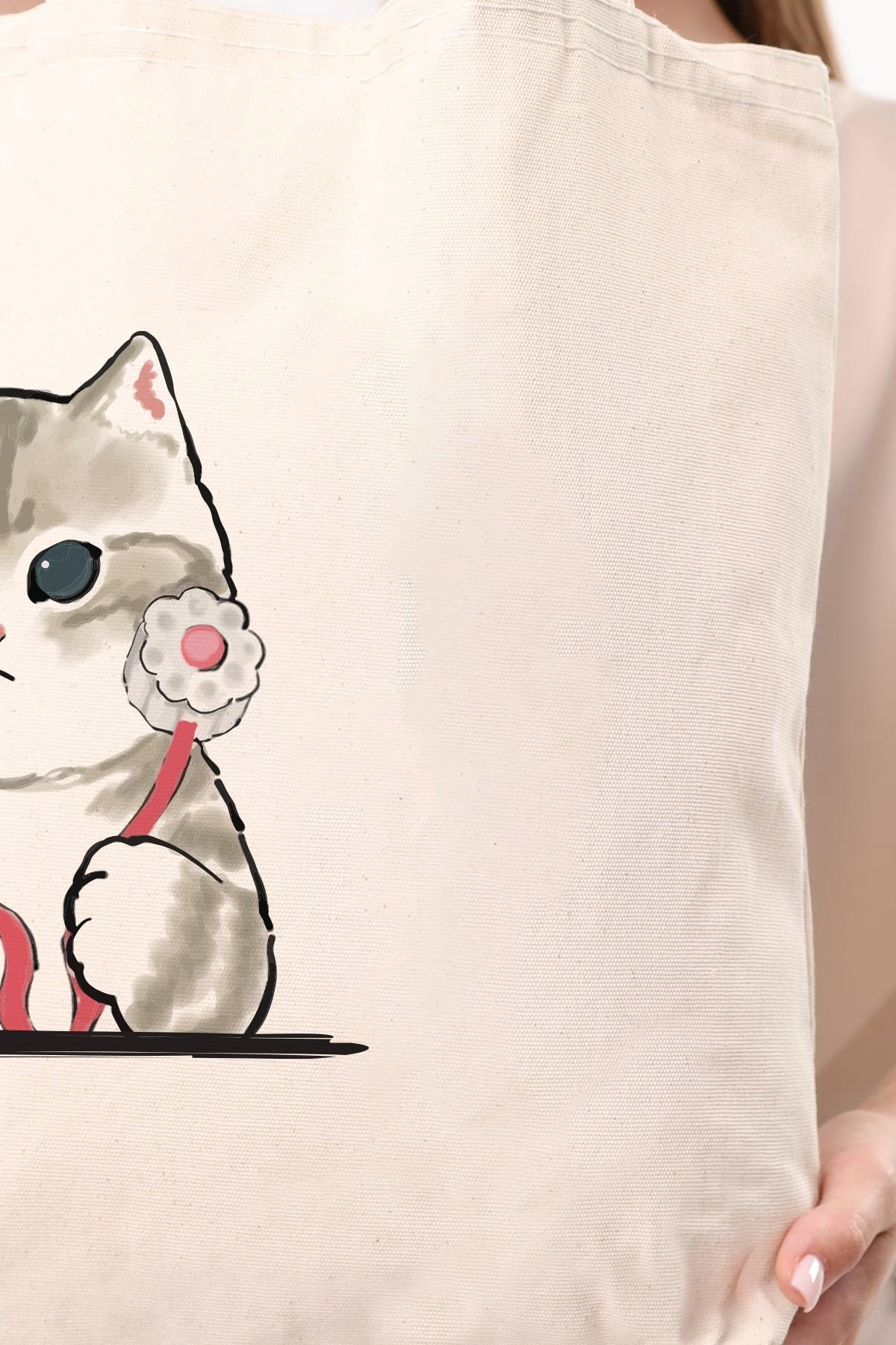 Kanvas Doktor Kedi Bez Çanta C1613