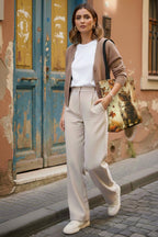 Kanvas FERMUARLI Sonbahar Ve Kedi Baskılı Çanta