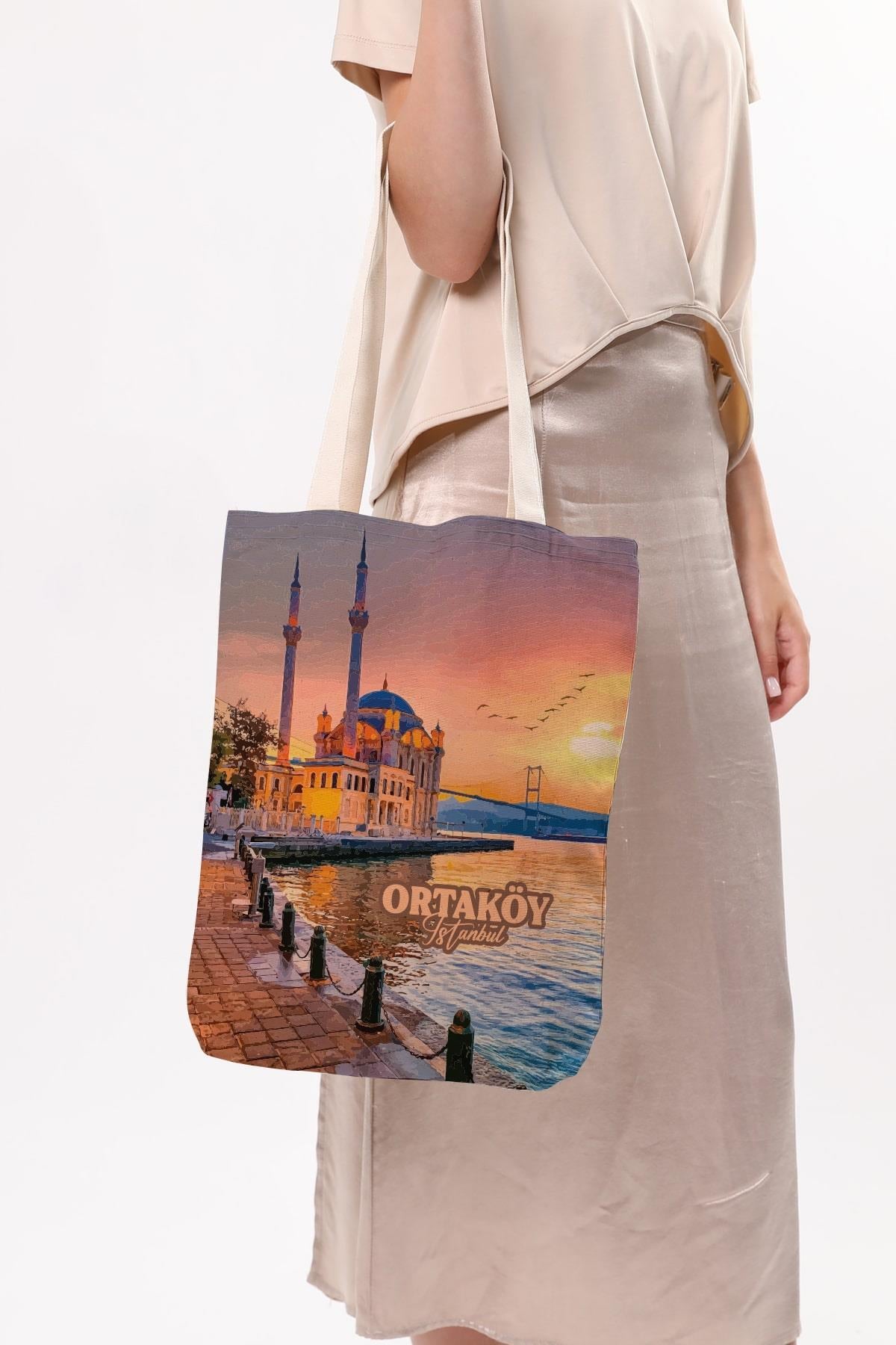 Kanvas İstanbul Ortaköy Baskılı Bez Çanta