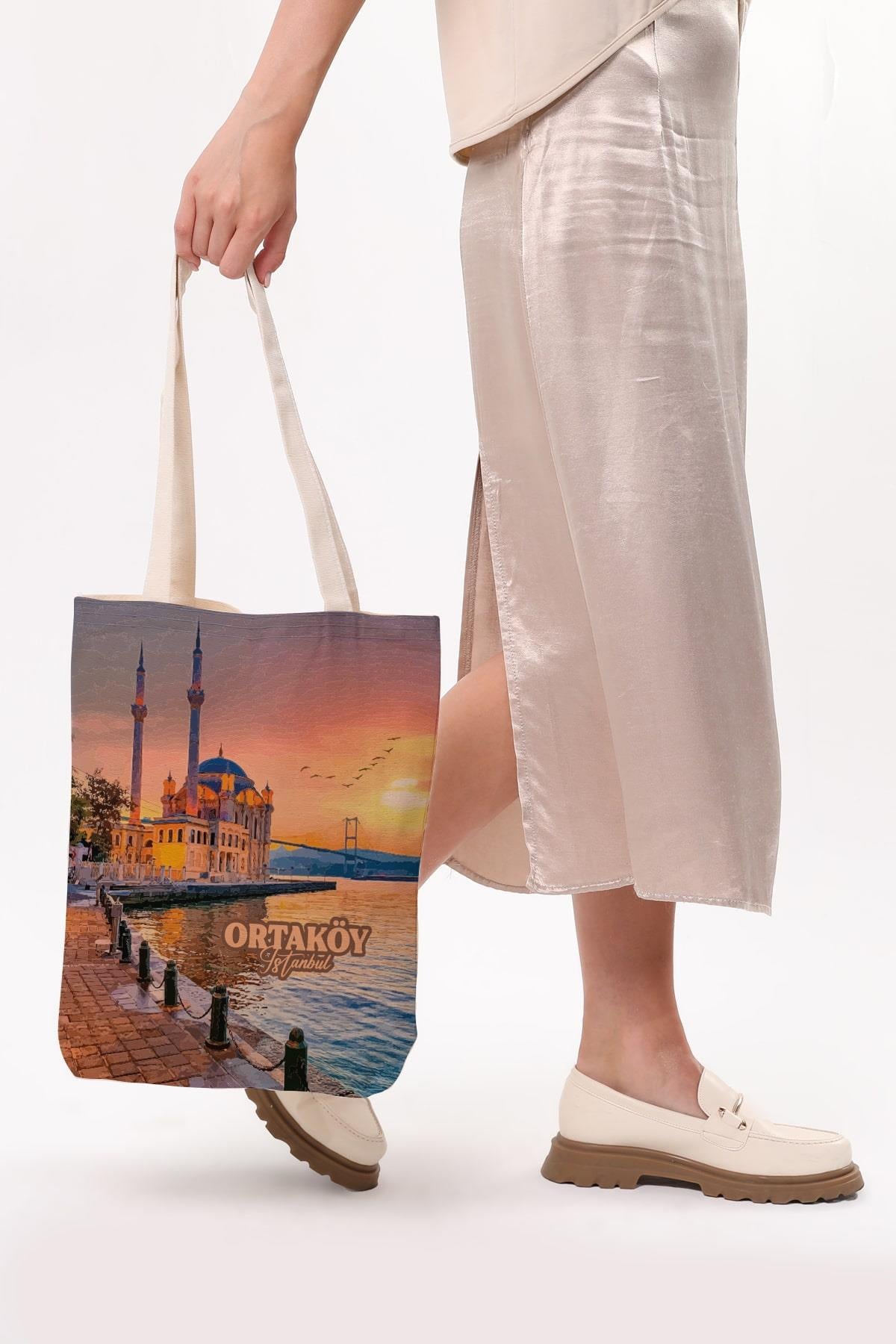 Kanvas İstanbul Ortaköy Baskılı Bez Çanta