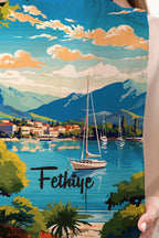 Kanvas Fethiye Baskılı Bez Çanta