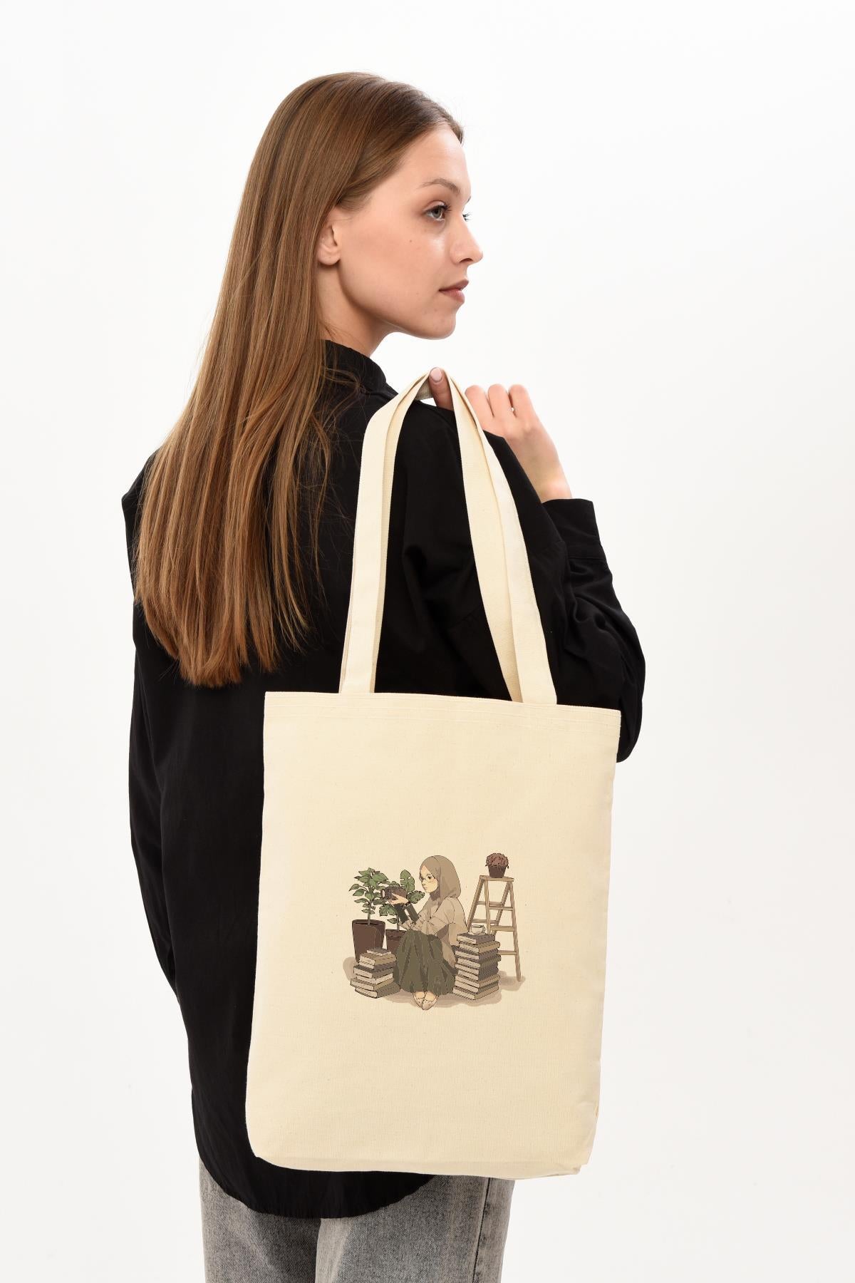 Kanvas Fotoğrafçı Kız Bez Çanta C0526