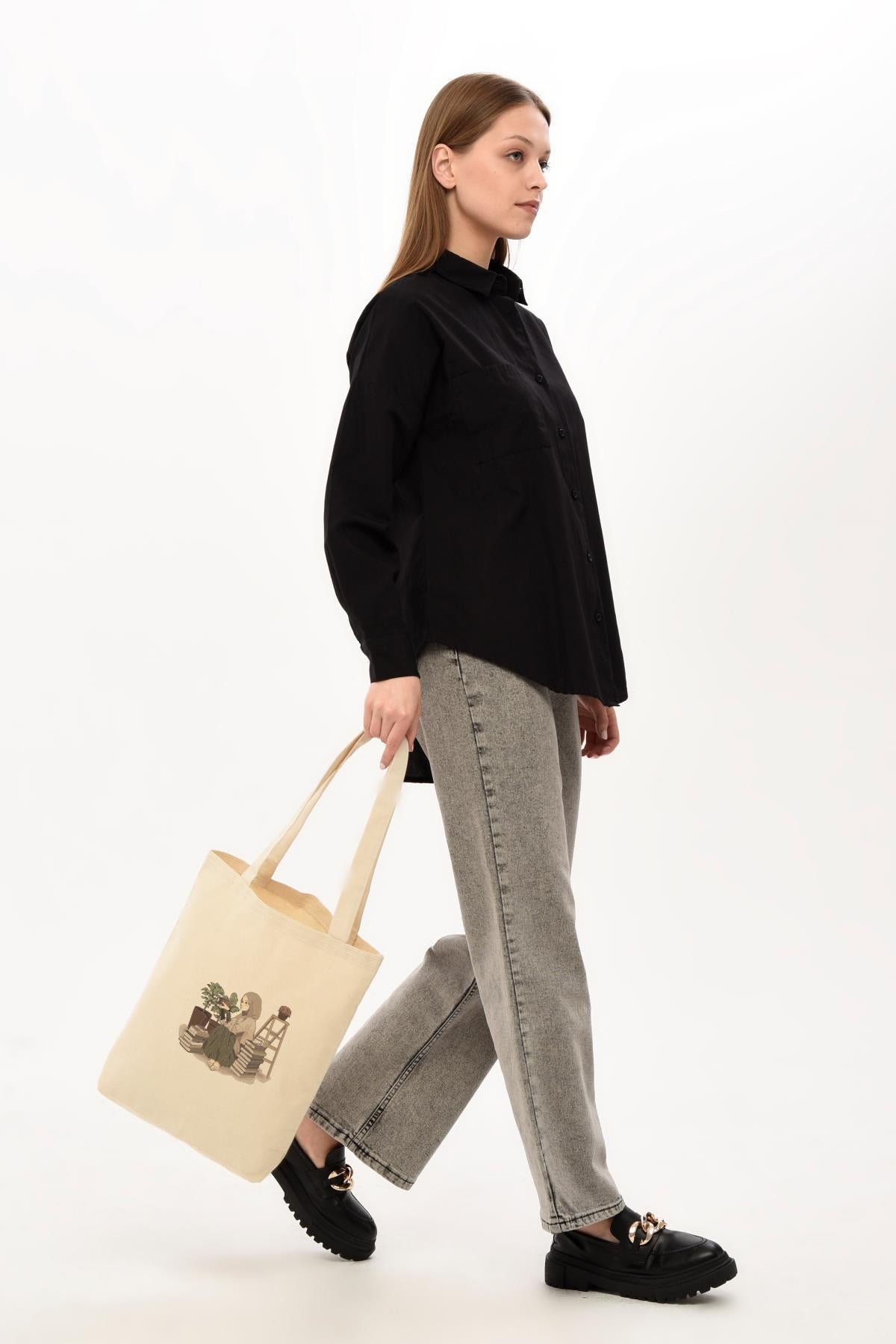 Kanvas Fotoğrafçı Kız Bez Çanta C0526