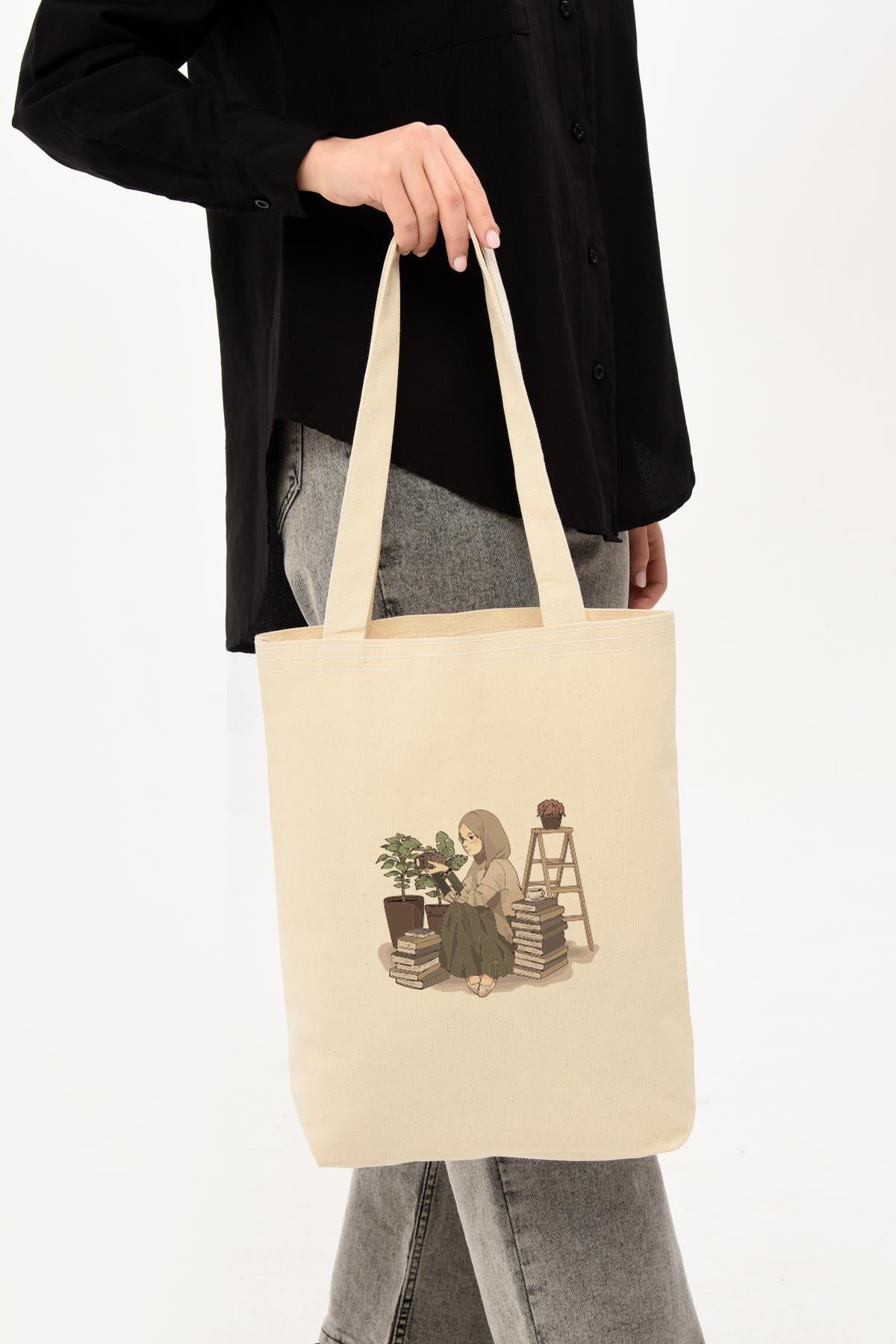 Kanvas Fotoğrafçı Kız Bez Çanta C0526