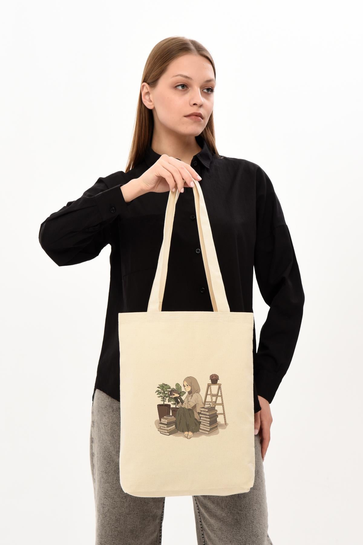 Kanvas Fotoğrafçı Kız Bez Çanta C0526