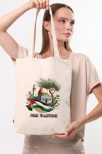 Kanvas Free Palestine Baskılı Bez Çanta