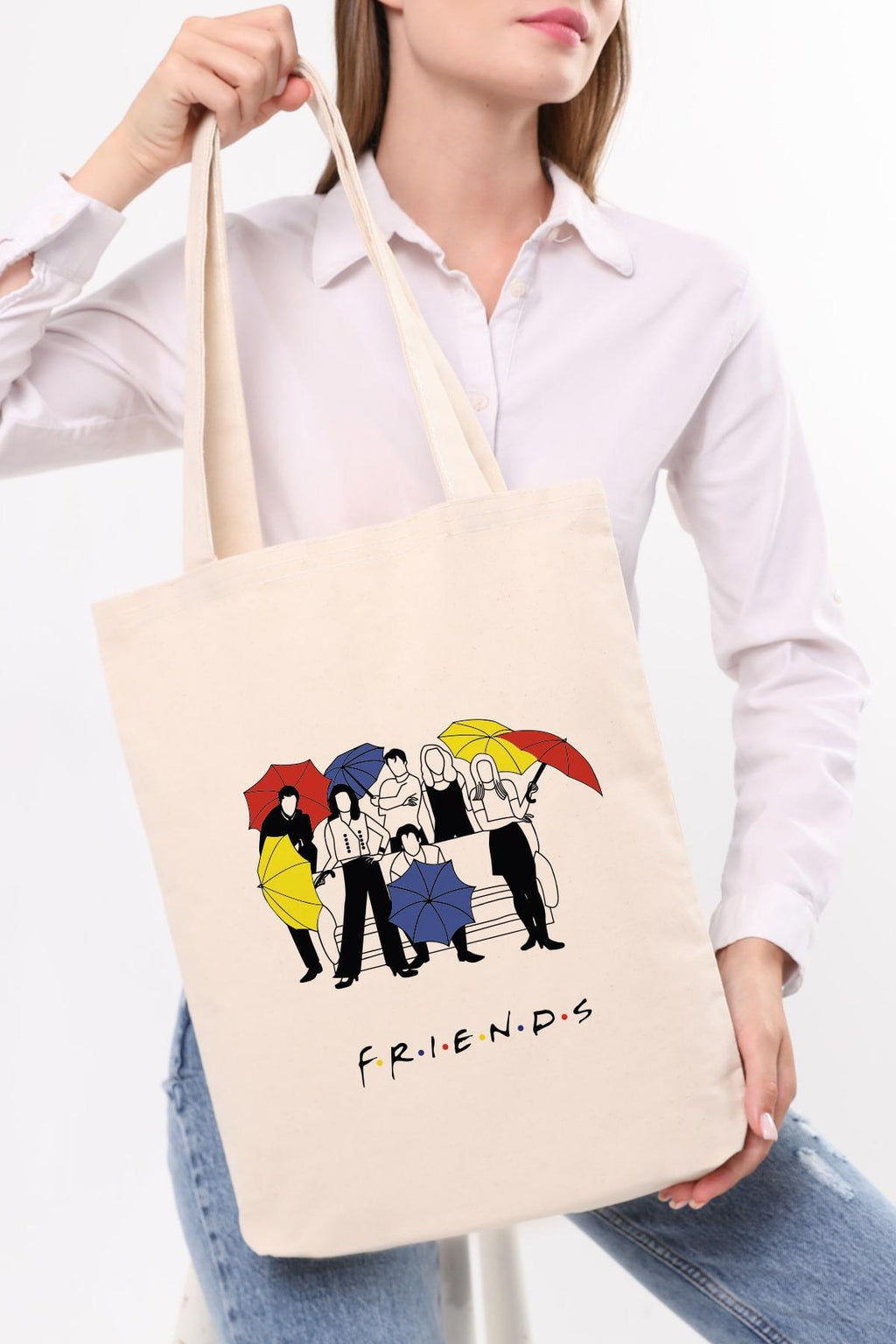 Kanvas Friends Umbrella Baskılı Bez Çanta