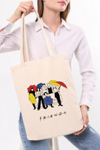 Kanvas Friends Umbrella Baskılı Bez Çanta