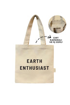 Kanvas Earth Enthusiast Baskılı Cırtlı Çanta