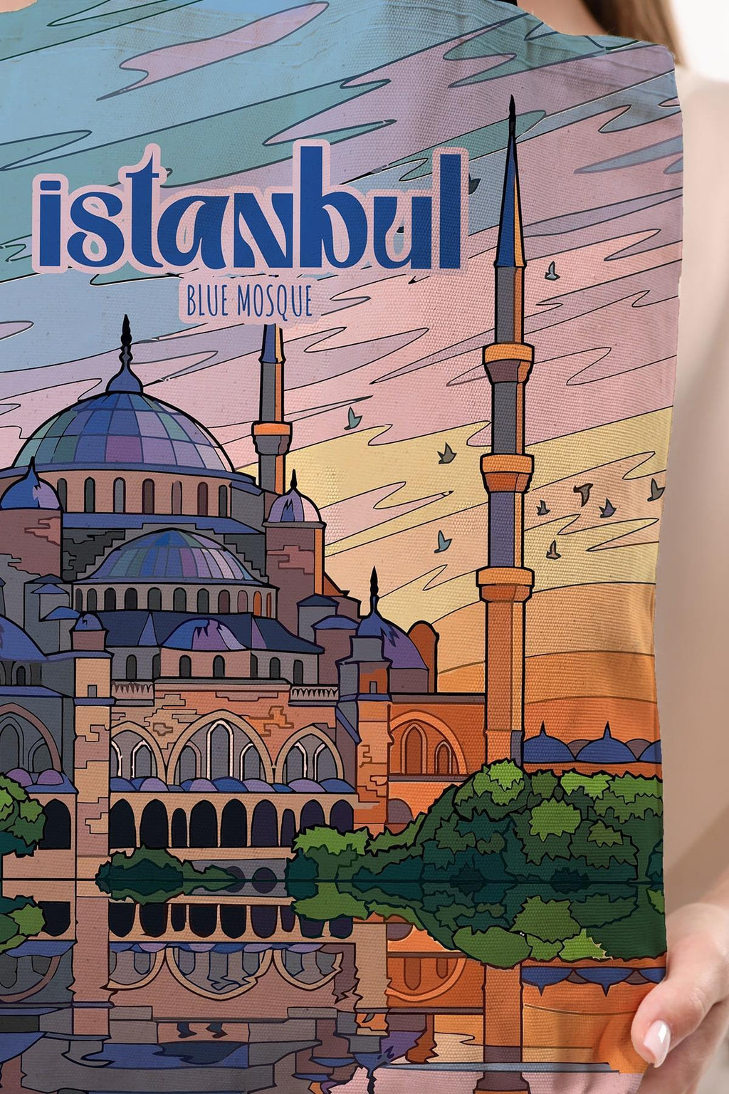 Kanvas İstanbul Blue Mosque Baskılı Bez Çanta