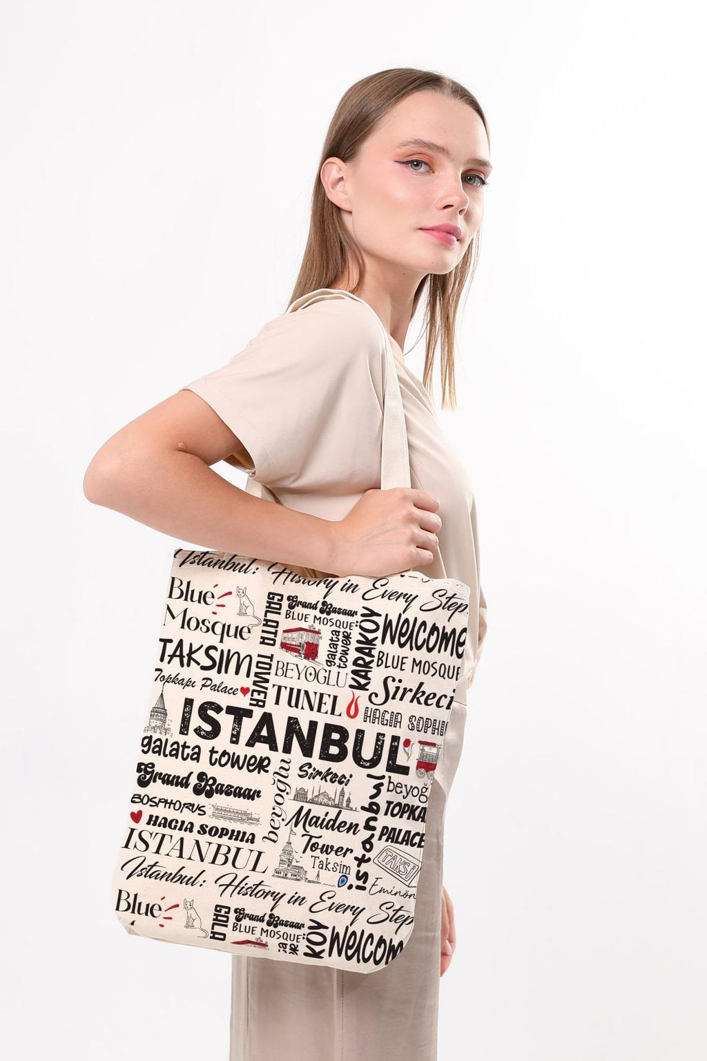 Kanvas Write İstanbul Baskılı Bez Çanta
