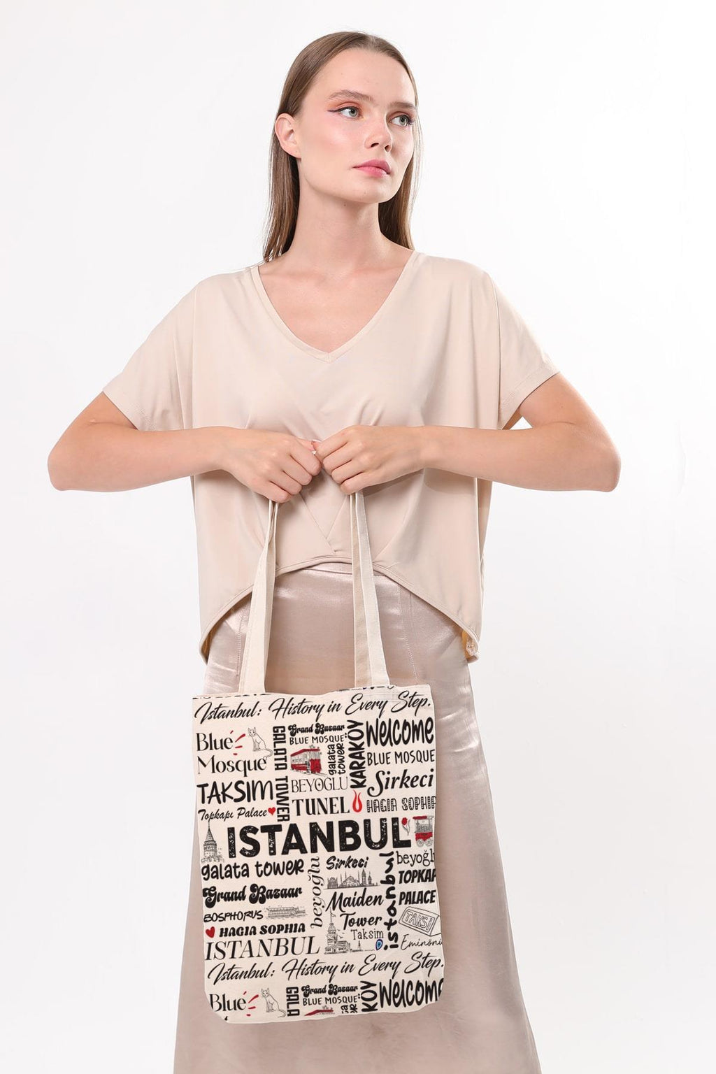 Kanvas Write İstanbul Baskılı Bez Çanta