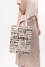 Kanvas Write İstanbul Baskılı Bez Çanta