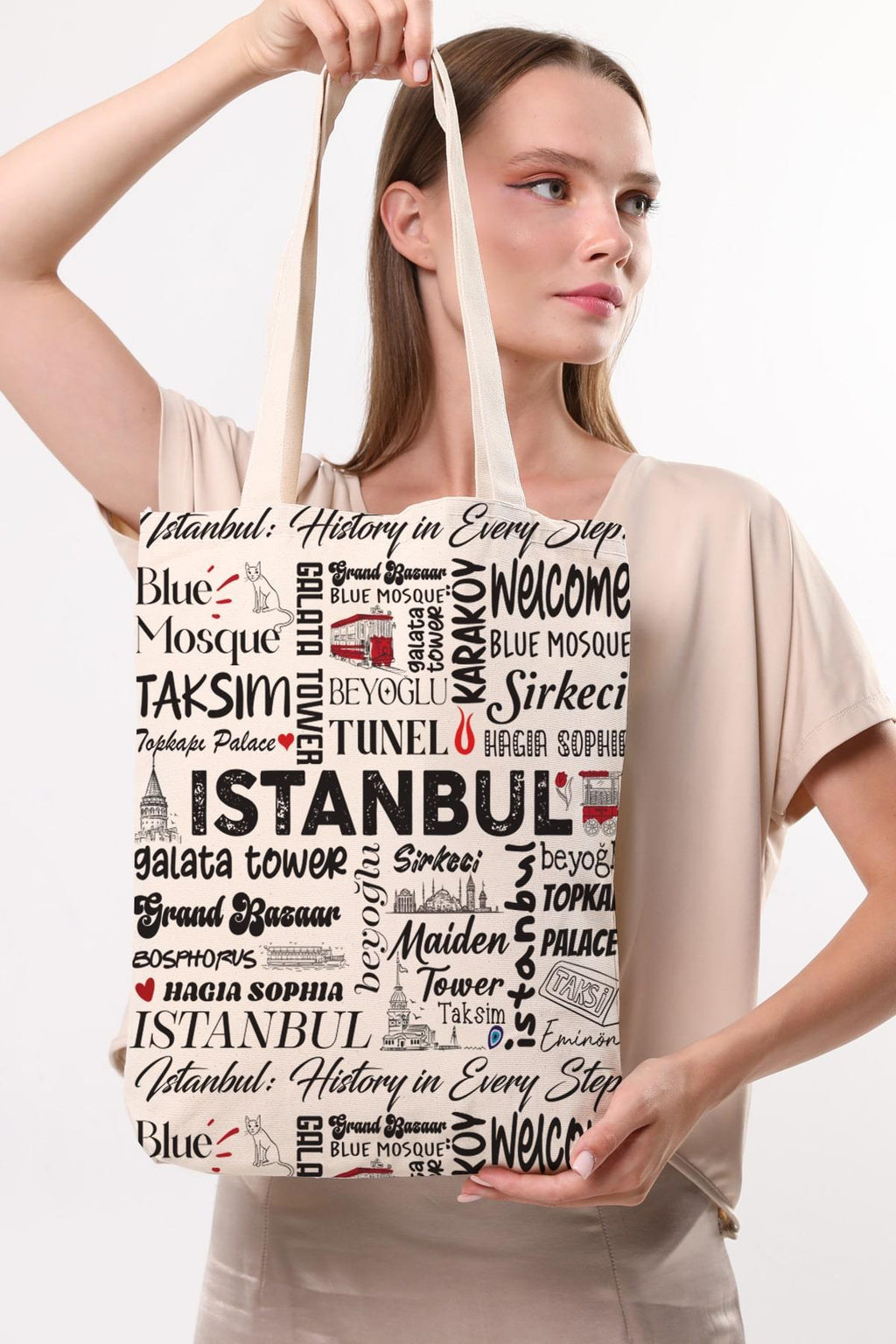 Kanvas Write İstanbul Baskılı Bez Çanta