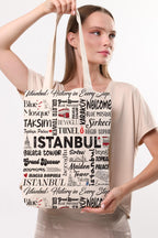 Kanvas Write İstanbul Baskılı Bez Çanta