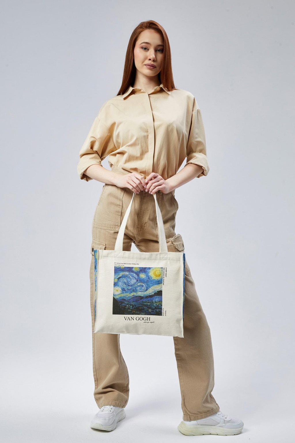 Kanvas Körükleri Van Gogh Baskılı Çanta