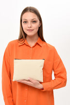 KANVAS KUMAŞ CLUTCH ÇANTA (25X18)