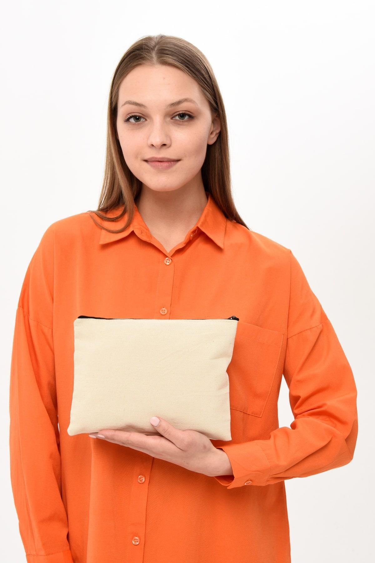 KANVAS KUMAŞ CLUTCH ÇANTA (25X18)
