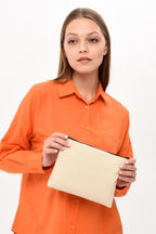 KANVAS KUMAŞ CLUTCH ÇANTA (25X18)