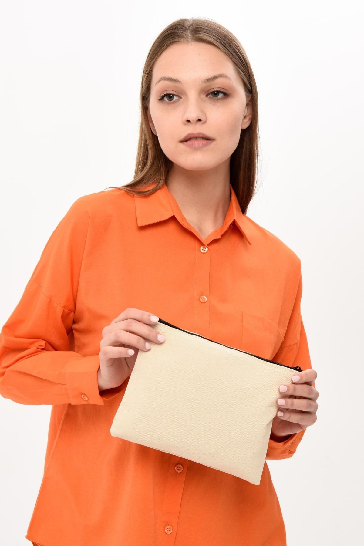 KANVAS KUMAŞ CLUTCH ÇANTA (25X18)