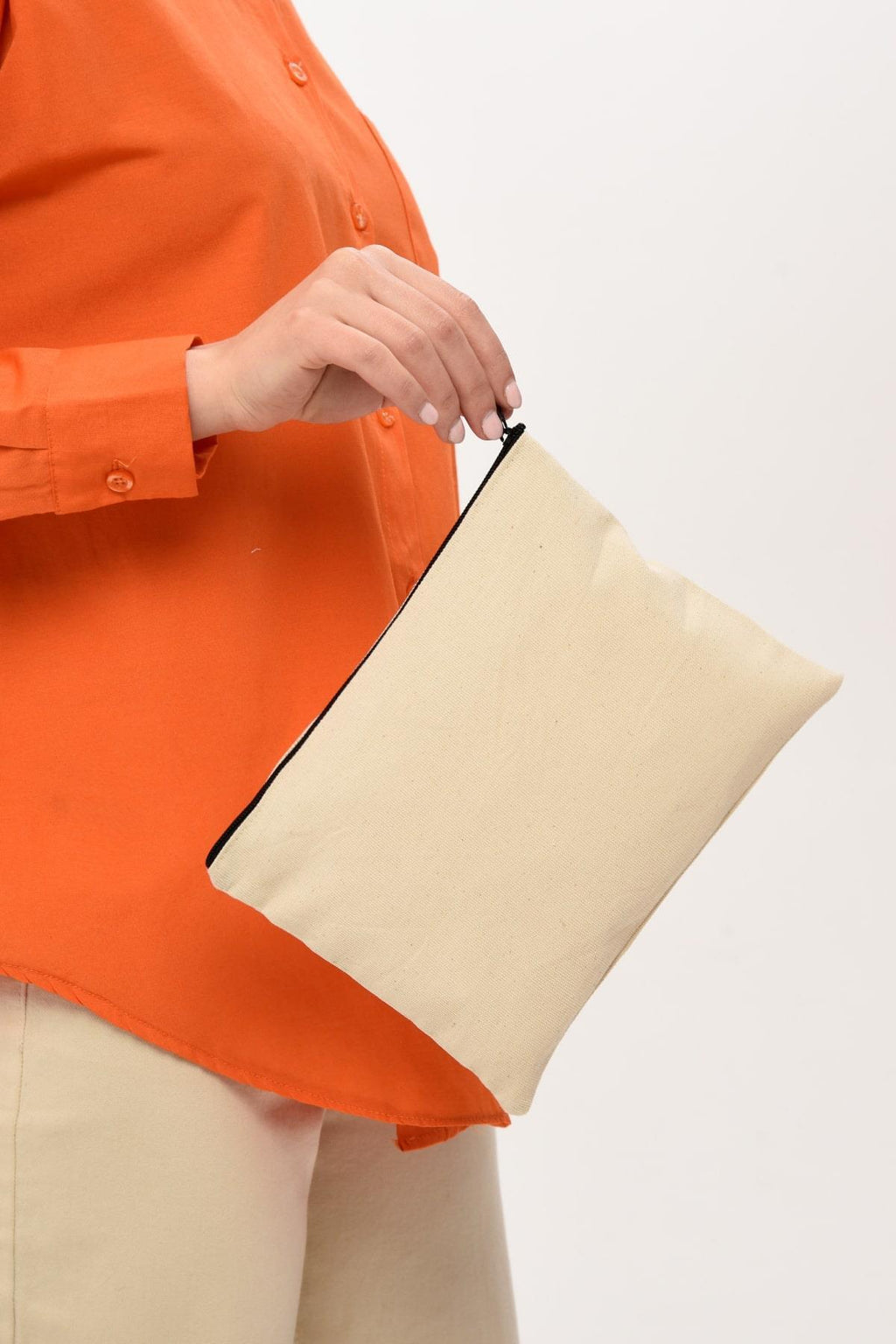 KANVAS KUMAŞ CLUTCH ÇANTA (25X18)
