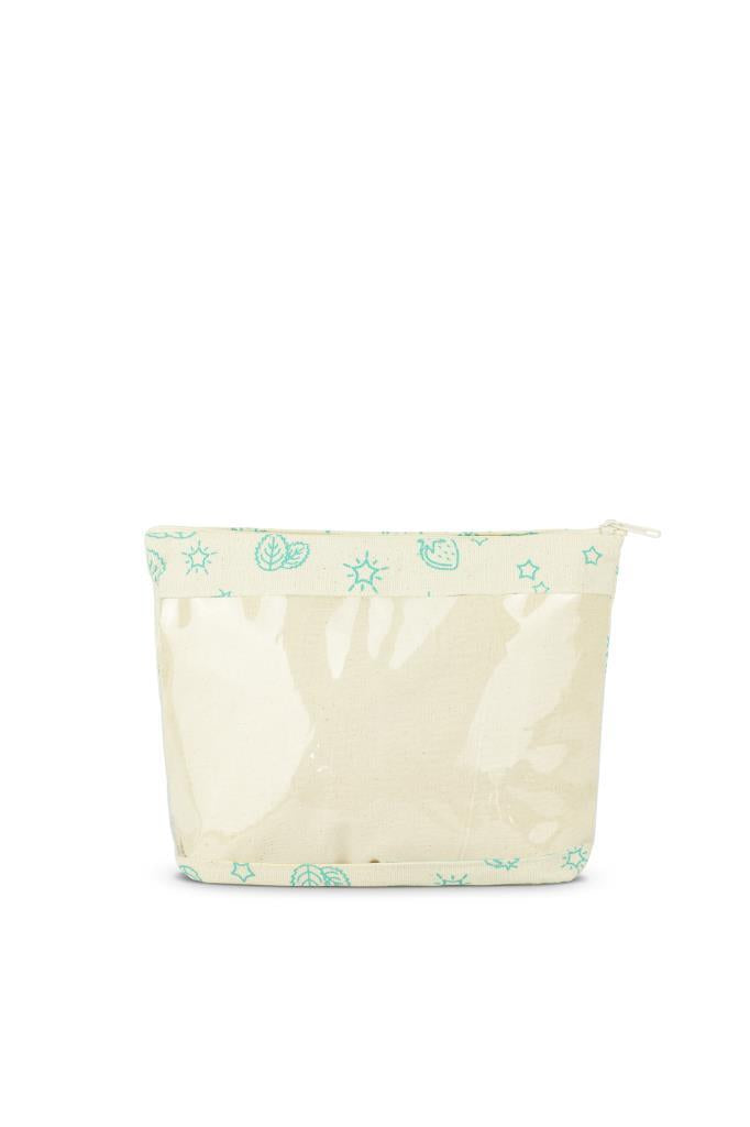 Kanvas Kumaş Clutch Çanta | Tek Taraf Şeffaf