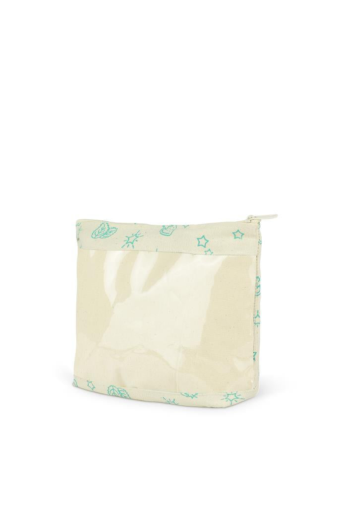 Kanvas Kumaş Clutch Çanta | Tek Taraf Şeffaf