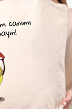 Kanvas Limon Baskılı Bez Çanta