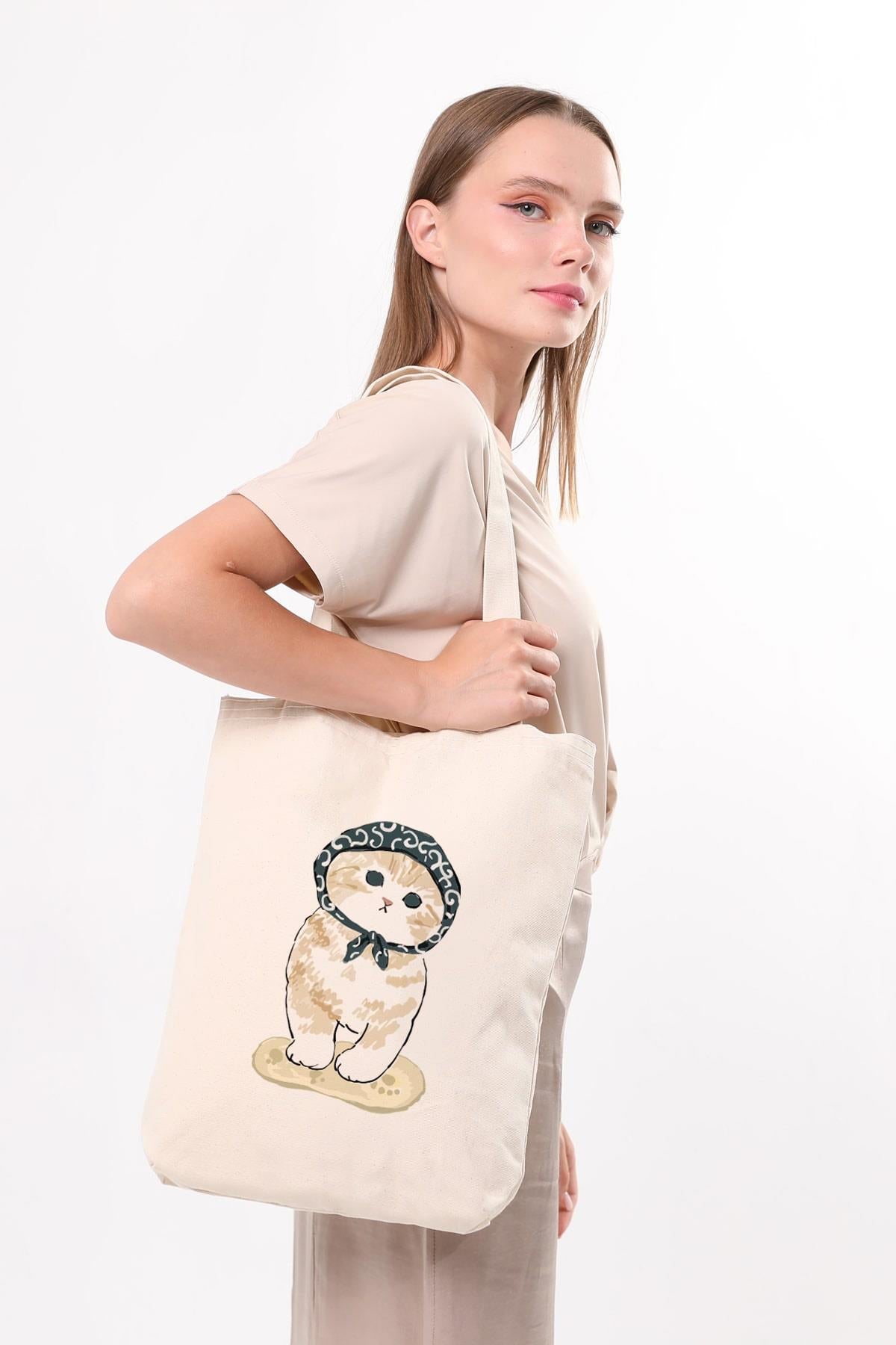 Kanvas Masum Kedi Bez Çanta C1608