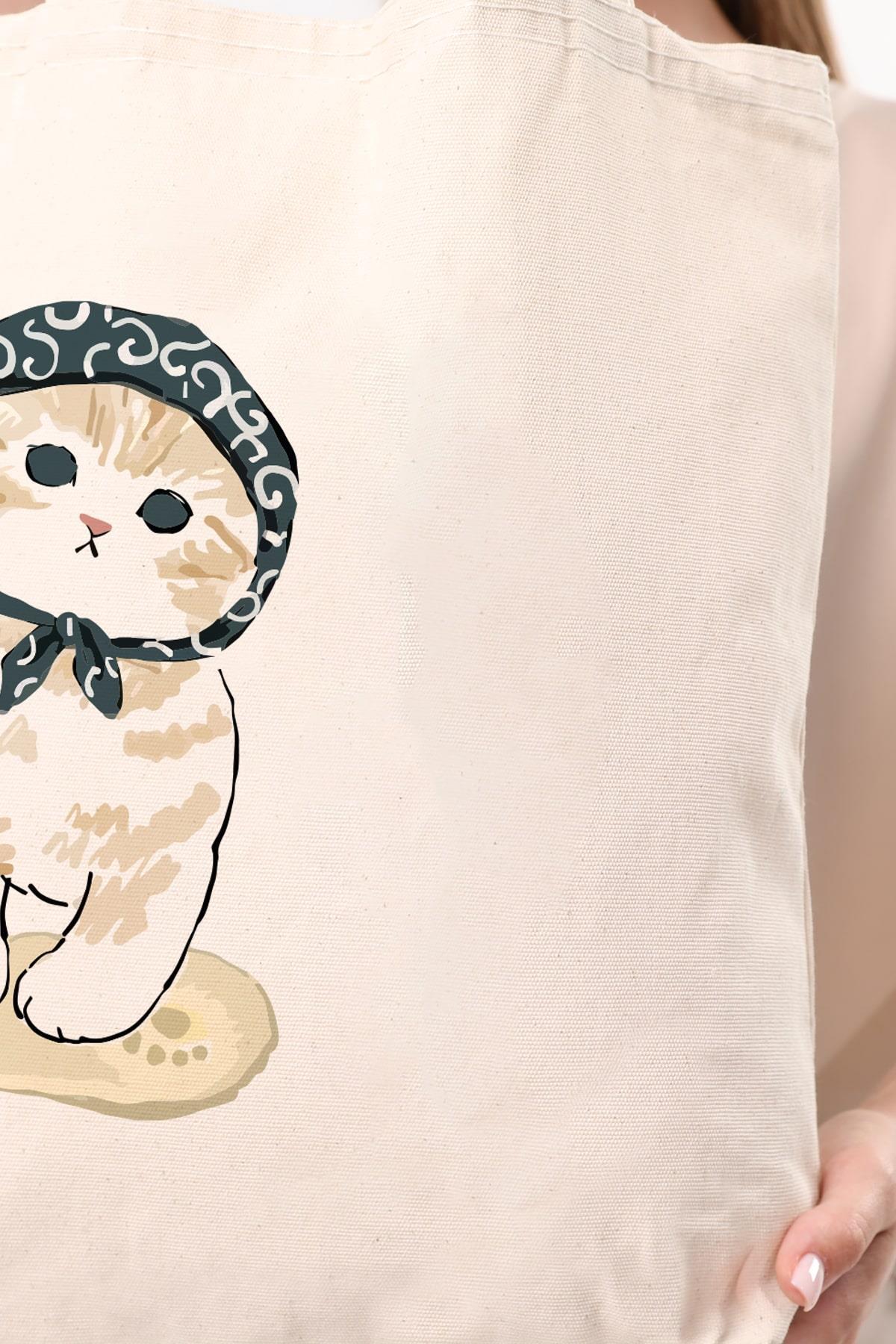 Kanvas Masum Kedi Bez Çanta C1608
