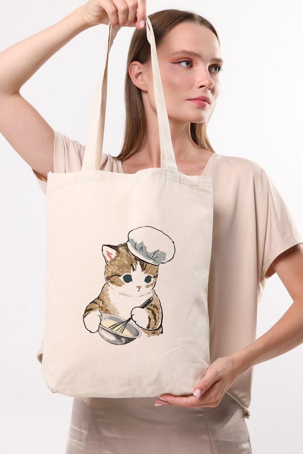 Kanvas Pastacı Kedi Bez Çanta C1615