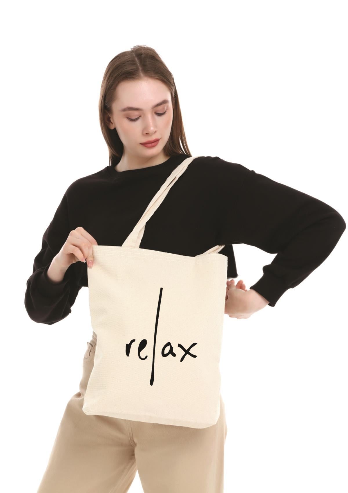 Kanvas Relax Baskılı Bez Çanta