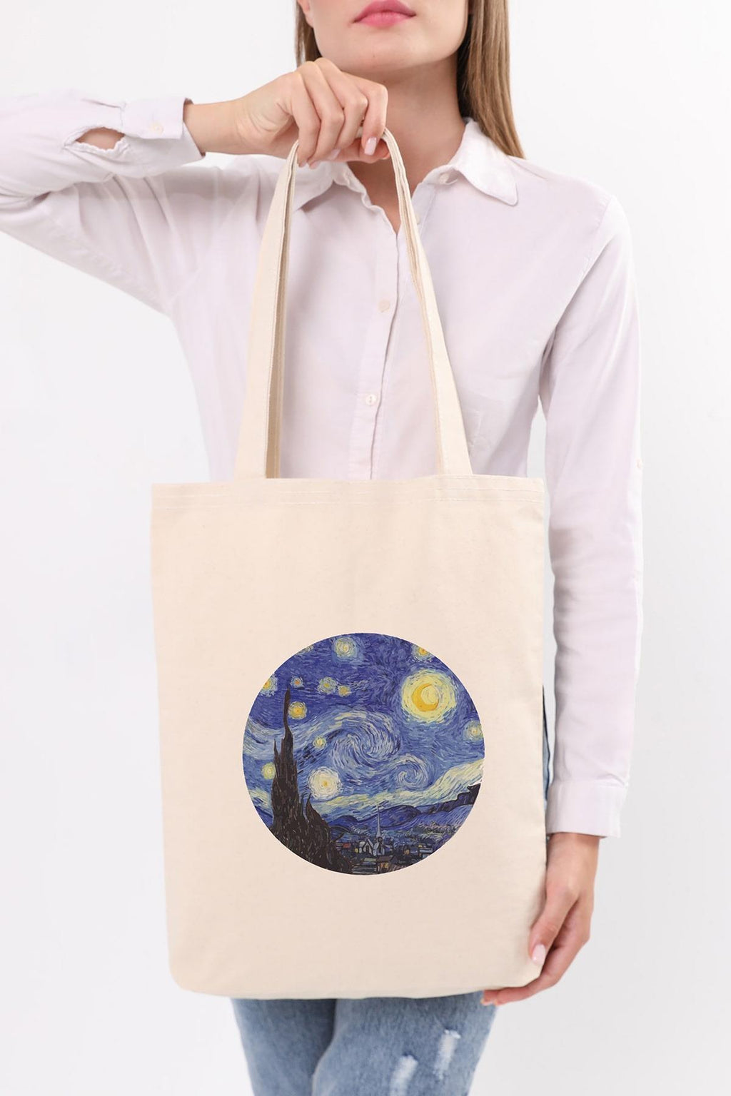 Kanvas Starry Night Baskılı Bez Çanta
