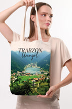 Kanvas Trabzon Uzungöl Baskılı Bez Çanta
