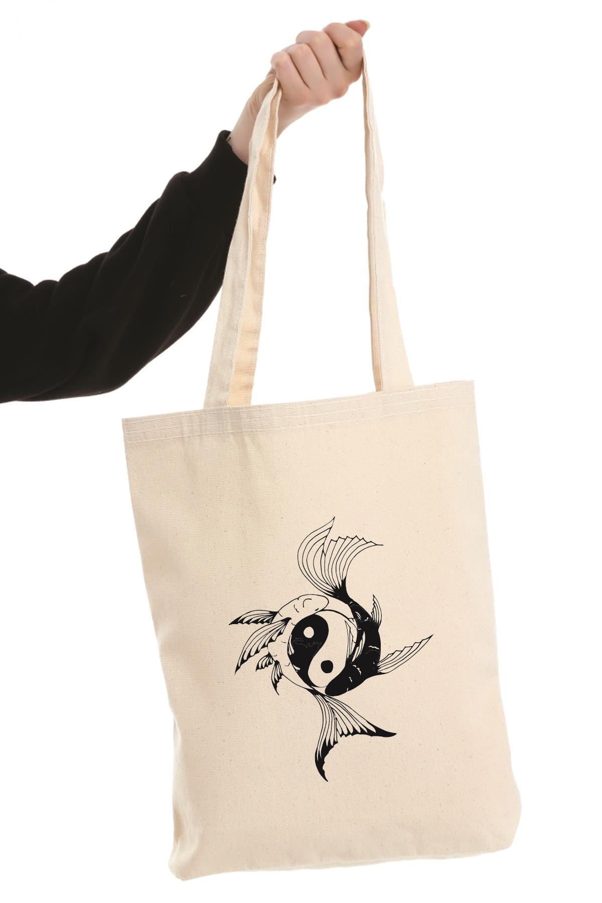 Kanvas Ying Yang Bez Çanta C0604