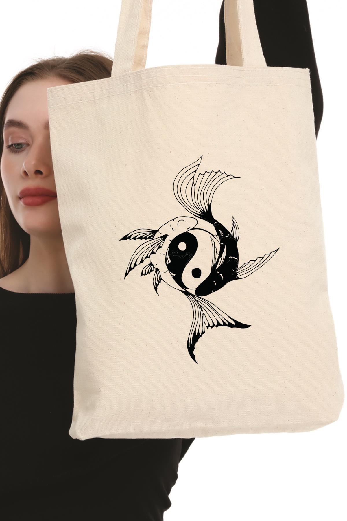 Kanvas Ying Yang Bez Çanta C0604