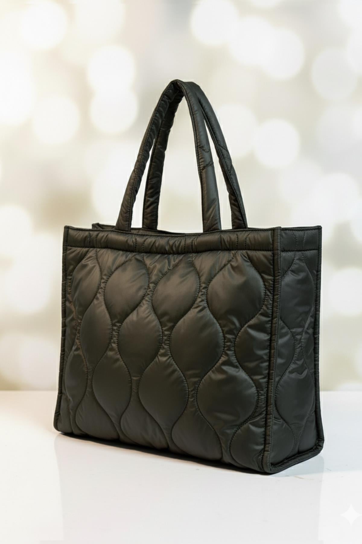 Yeşil Kapitone Çanta - Puffer Bag