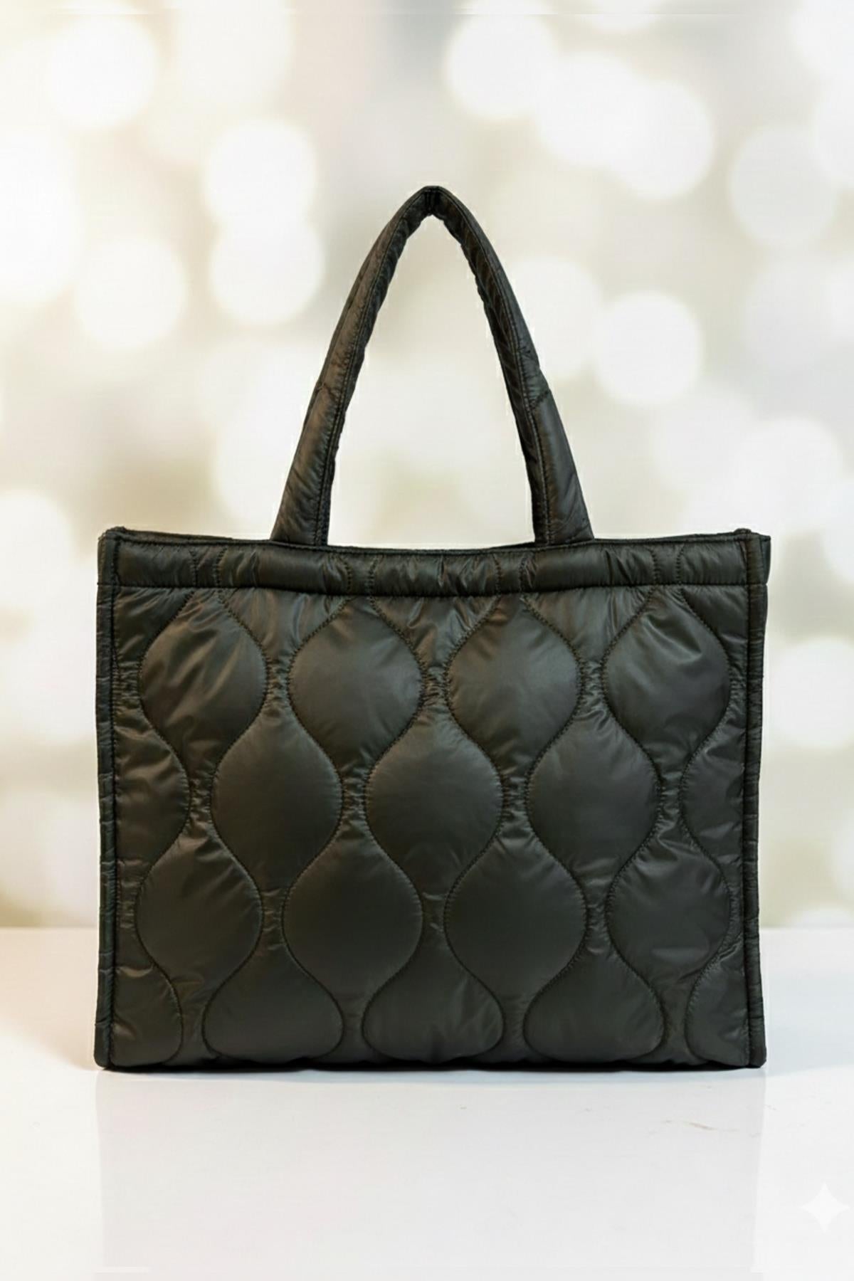 Yeşil Kapitone Çanta - Puffer Bag
