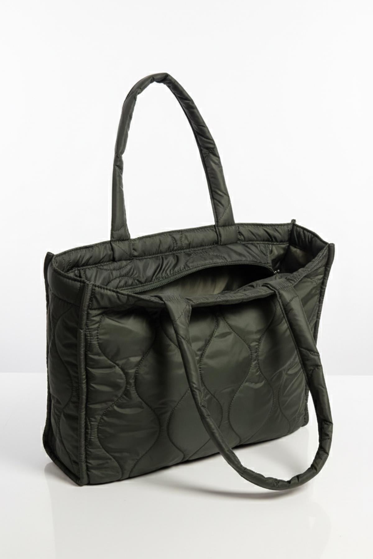 Yeşil Kapitone Çanta - Puffer Bag
