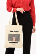 Keith Haring Baskılı Ham Bez Çanta