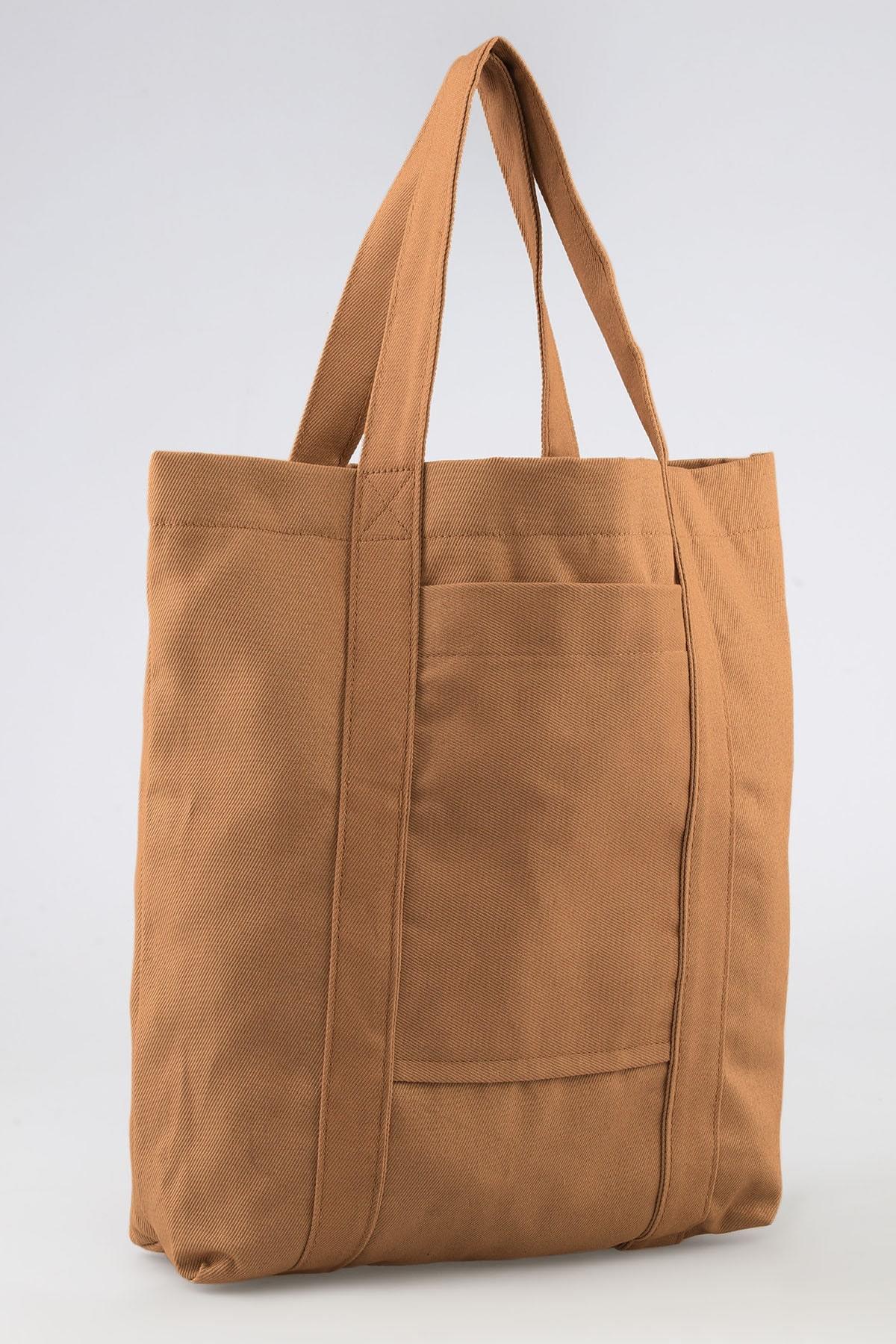 Kısa Sap Cepli Model Kiremit Çanta | 45cm Sap