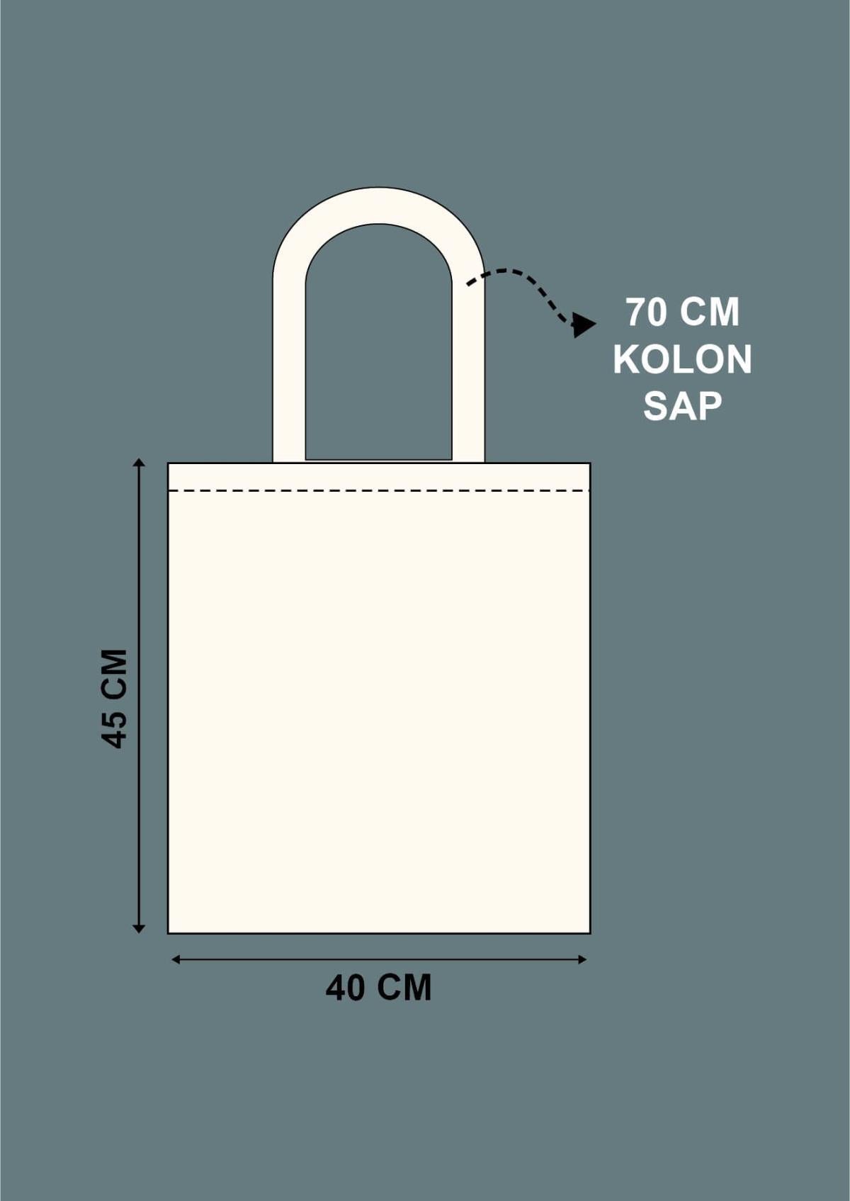Kolon Saplı Büyük Boy Ham Bez Çanta (40x45cm) | 10 adet