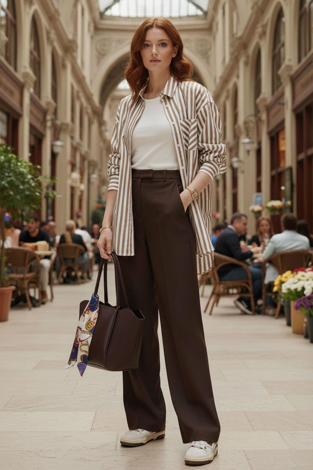 Koyu Kahve Lale Model Çanta