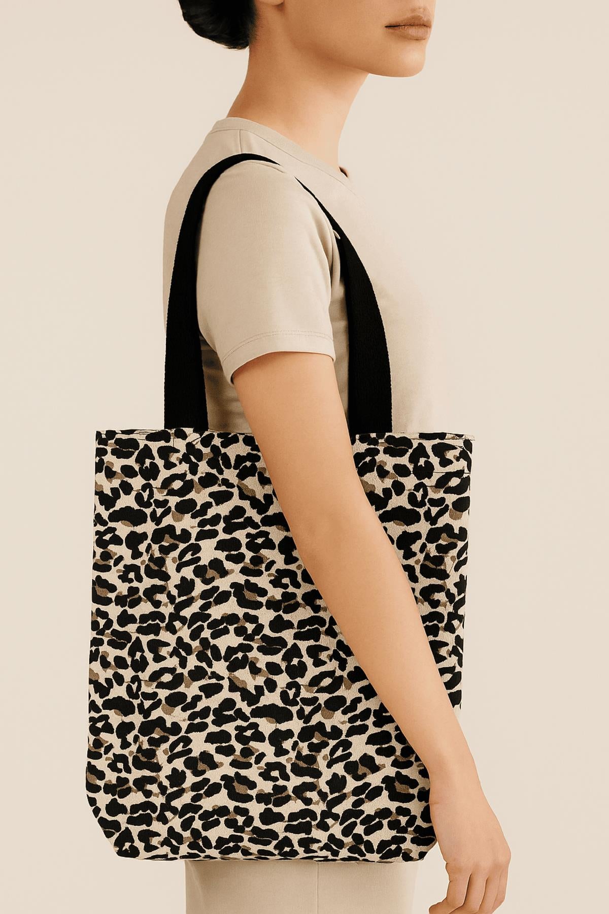 Fermuarlı Leopar Çanta | 34x40x8cm